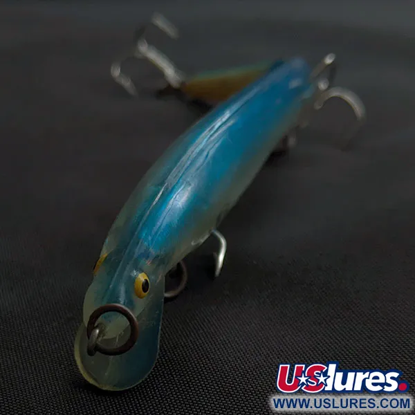 Vintage Bill Norman Deep 2J, 1/3oz Clear/blue fishing lure #21402
