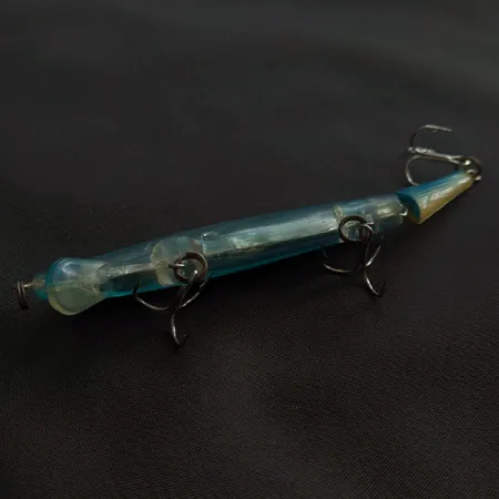 Vintage Bill Norman Deep 2J, 1/3oz Clear/blue fishing lure #21402