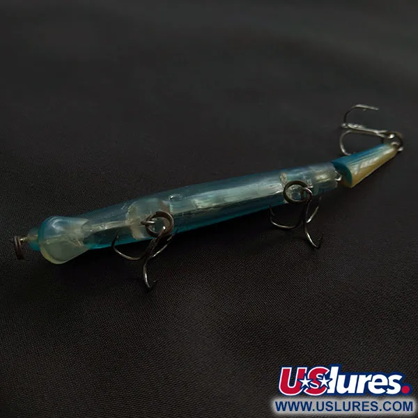 Vintage Bill Norman Deep 2J, 1/3oz Clear/blue fishing lure #21402