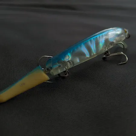 Vintage Bill Norman Deep 2J, 1/3oz Clear/blue fishing lure #21402