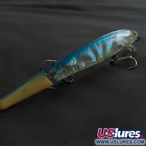 Vintage Bill Norman Deep 2J, 1/3oz Clear/blue fishing lure #21402