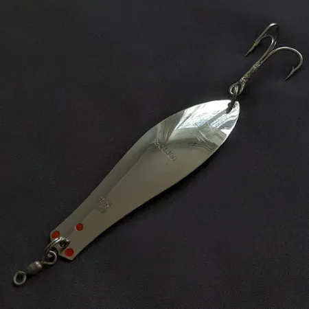 Vintage Prescott Spinner Little Doctor, 3/5oz nickel/red fishing spoon #21403