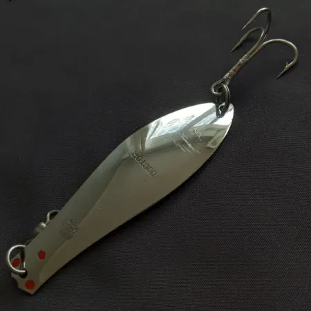 Vintage Prescott Spinner Little Doctor, 3/5oz nickel/red fishing spoon #21403