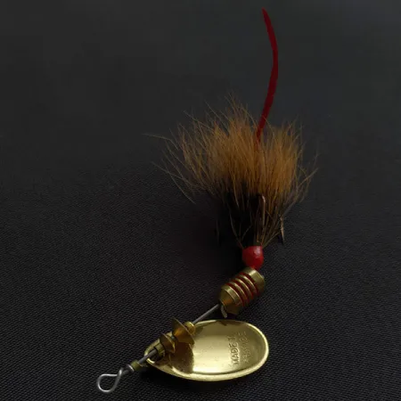 Vintage Mepps Aglia 1 Dressed (squirrel tail), 1/8oz gold spinning lure #21408