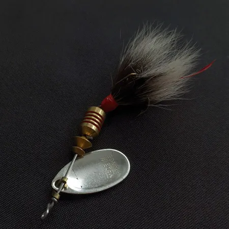 Vintage Mepps Aglia 1 Dressed (squirrel tail), 1/8oz silver spinning lure #21409
