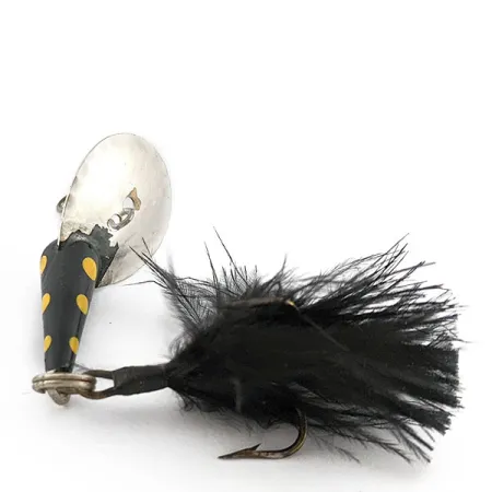 Vintage Glen Evans Gad-About , 2/5oz black fishing spoon #21410