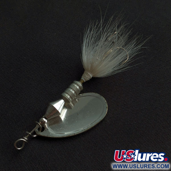 Vintage  Yakima Bait Worden's Sonic Rooster Tail, 3/16oz silver spinning lure #21416