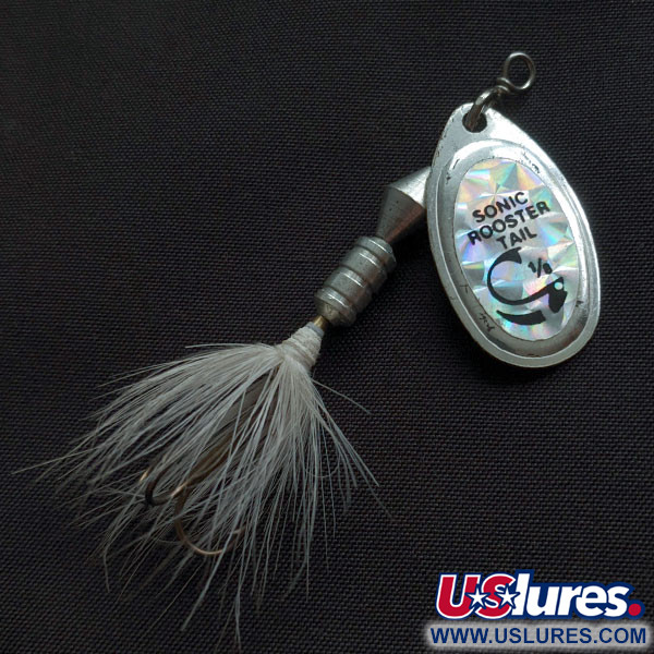 Vintage  Yakima Bait Worden's Sonic Rooster Tail, 3/16oz silver spinning lure #21416