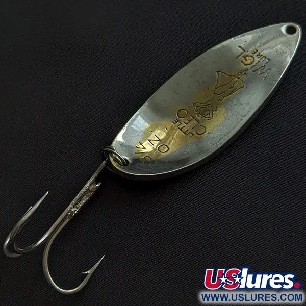 Vintage  Seneca Little Cleo (Hula Girl), 3/4oz nickel/gold fishing spoon #21417