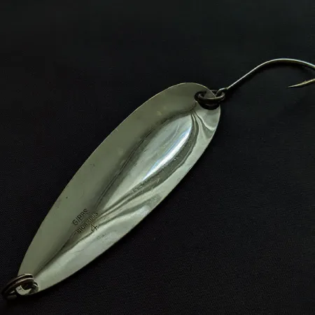 Vintage Gibbs Sicamous 4, 3/5oz nickel fishing spoon #21433