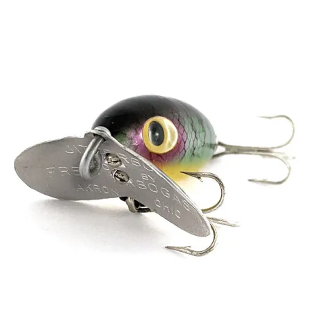 Vintage Fred Arbogast Jitterbug, 1/4oz Perch fishing lure #21438