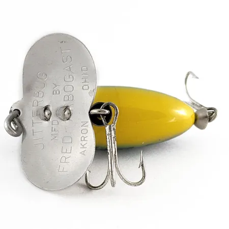 Vintage Fred Arbogast Jitterbug, 1/4oz Perch fishing lure #21438