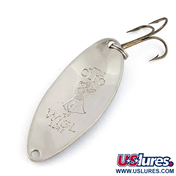 Vintage  Seneca Little Cleo (Hula Girl), 1/2oz nickel/blue fishing spoon #21465