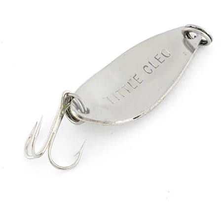 Vintage Acme Little Cleo, 1/8oz nickel/green fishing spoon #21472