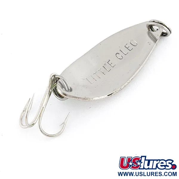 Vintage Acme Little Cleo, 1/8oz nickel/green fishing spoon #21472