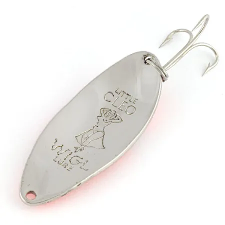 Vintage Seneca Little Cleo (Hula Girl), 1/2oz nickel /red fishing spoon #21489