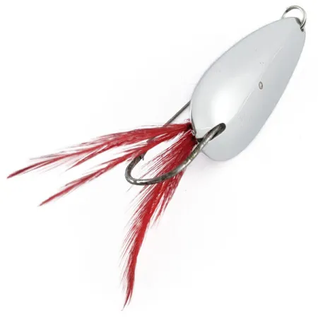 Vintage Tony Accetta Weed-Dodger, 3/4oz nickel/red fishing spoon #21500