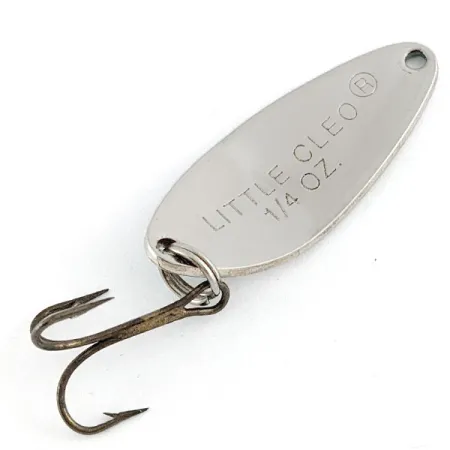 Vintage Acme Little Cleo, 1/4oz nickel/green fishing spoon #21504