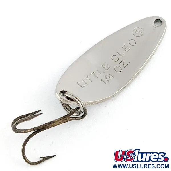 Vintage Acme Little Cleo, 1/4oz nickel/green fishing spoon #21504