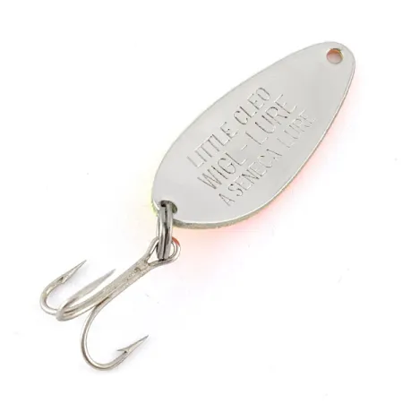 Vintage Seneca Little Cleo, 1/4oz yellow/orange/nickel fishing spoon #21505