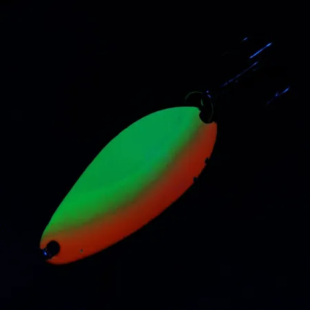 Vintage Seneca Little Cleo, 1/4oz yellow/orange/nickel fishing spoon #21505