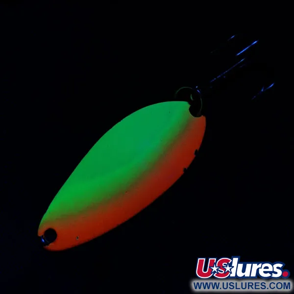 Vintage Seneca Little Cleo, 1/4oz yellow/orange/nickel fishing spoon #21505