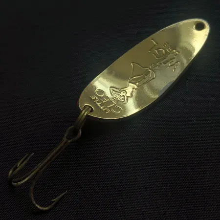 Vintage Seneca Little Cleo (Hula Girl), 1/3oz gold/orange fishing spoon #21513