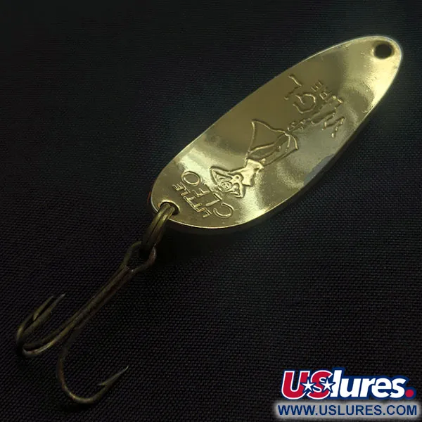 Vintage Seneca Little Cleo (Hula Girl), 1/3oz gold/orange fishing spoon #21513
