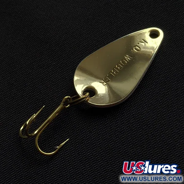 Vintage Acme K.O. Wobbler, 1/8oz black/white/gold fishing spoon #21523
