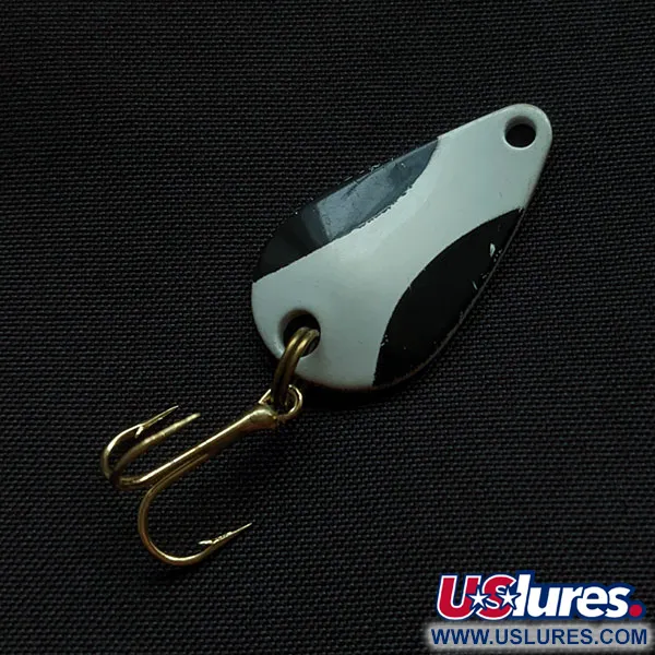 Vintage Acme K.O. Wobbler, 1/8oz black/white/gold fishing spoon #21524
