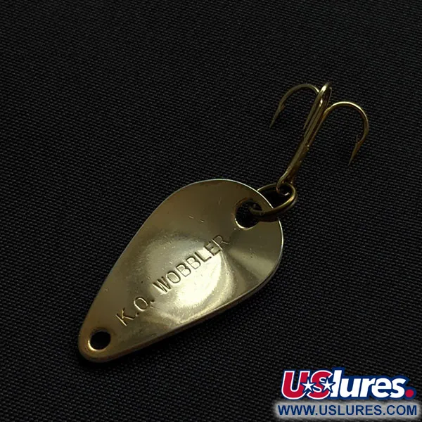 Vintage Acme K.O. Wobbler, 1/8oz black/white/gold fishing spoon #21524