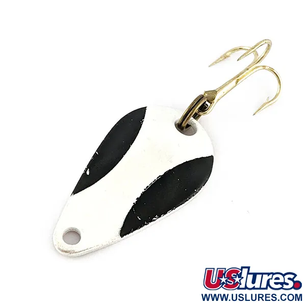 Vintage Acme K.O. Wobbler, 1/8oz black/white/gold fishing spoon #21524
