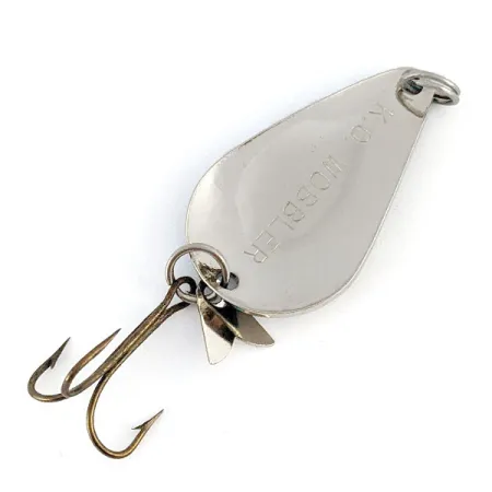 Vintage Acme K.O. Wobbler, 1/2oz nickel/blue fishing spoon #21531