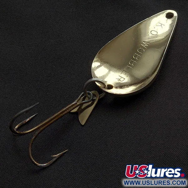 Vintage Acme K.O. Wobbler, 1/2oz nickel/gold fishing spoon #21532