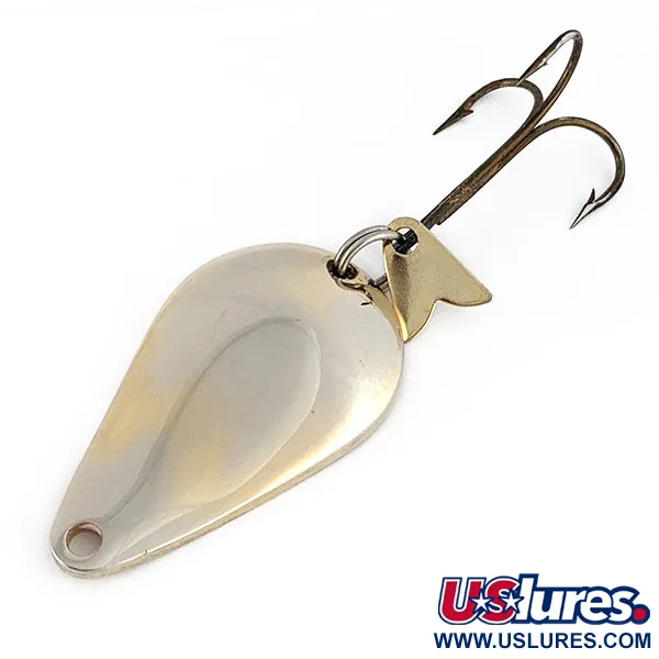 Vintage Acme K.O. Wobbler, 1/2oz nickel/gold fishing spoon #21532