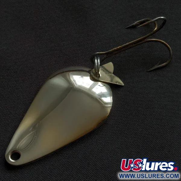Vintage Acme K.O. Wobbler, 1/2oz nickel/gold fishing spoon #21532