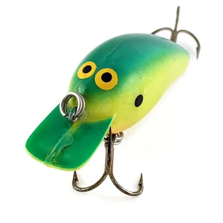 Vintage Norman Baby N, 1/4oz yellow/green fishing lure #21535