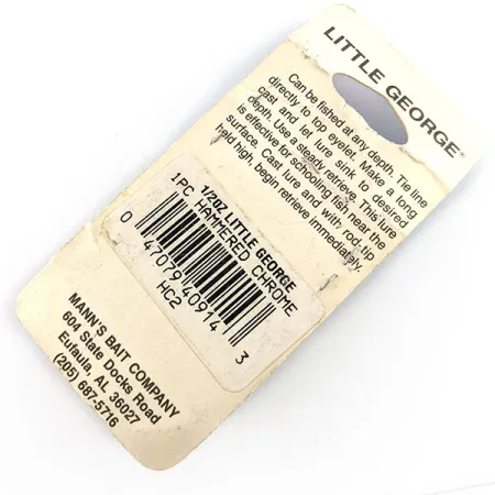 Mann's Bait  Mann's Little George, 1/2oz nickel/blue spinning lure #21555