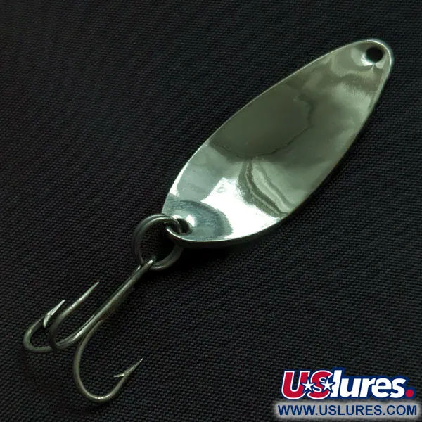 Vintage Acme Little Cleo, 1/4oz nickel/blue fishing spoon #21556