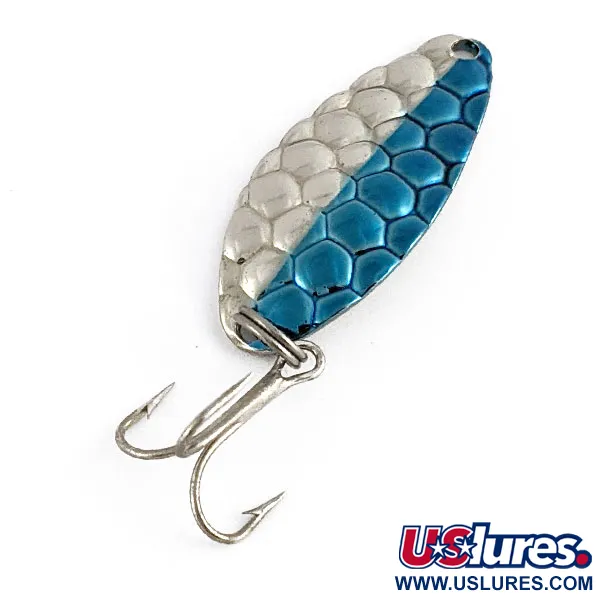 Vintage Acme Little Cleo, 1/4oz nickel/blue fishing spoon #21556