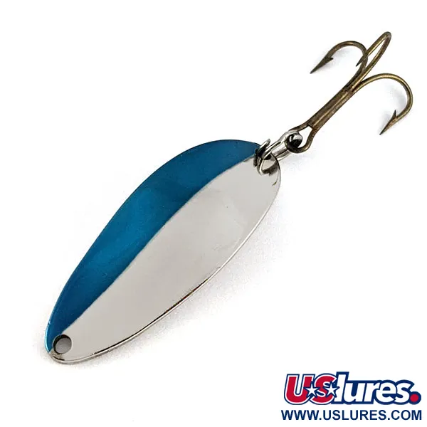 Vintage Acme Little Cleo (1980s), 1/3oz nickel/blue fishing spoon #21557