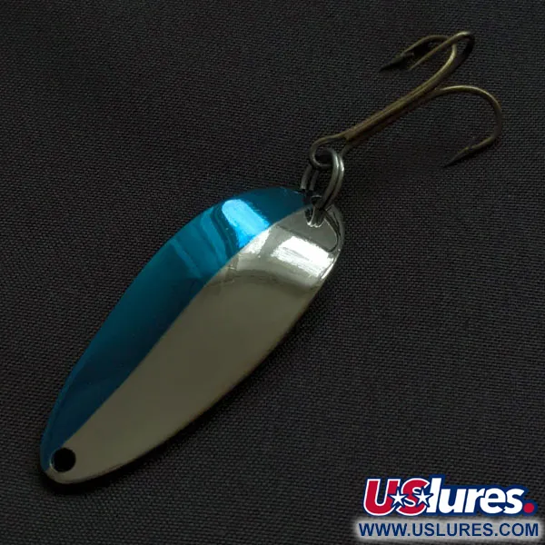Vintage Acme Little Cleo (1980s), 1/3oz nickel/blue fishing spoon #21557