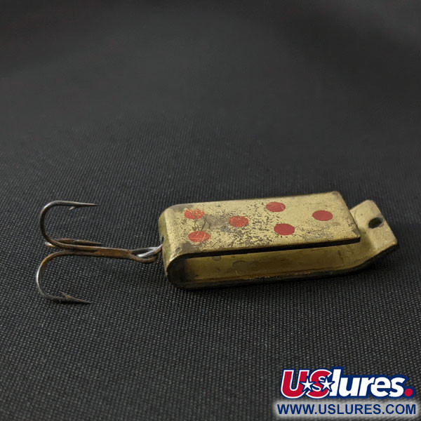 Vintage   Jake's Lures Lil Jake , 1/3oz gold/red fishing spoon #21570