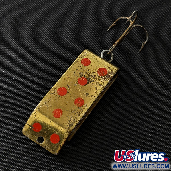 Vintage   Jake's Lures Lil Jake , 1/3oz gold/red fishing spoon #21570