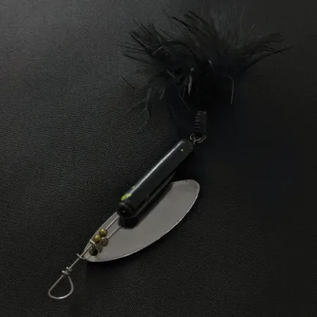Vintage Renosky Lures Swiss Swing, 2/5oz nickel/black spinning lure #21573