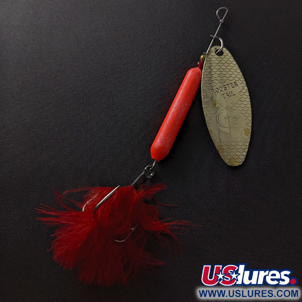 Vintage  Yakima Bait Worden’s Original Rooster Tail, 1/2oz gold/hot pink spinning lure #21576