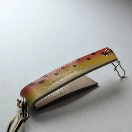 Vintage Luhr Jensen Super-Duper 503, 1/8oz brown trout fishing spoon #21592