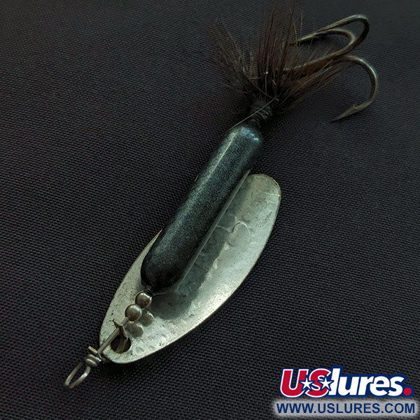 Vintage  Yakima Bait Worden’s Original Rooster Tail, 2/5oz nickel/black spinning lure #21593