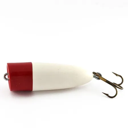 Vintage Atlantic Lures Crack popper, 3/16oz red/white fishing lure #21598