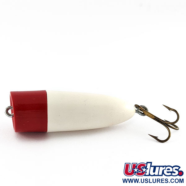 Vintage   Atlantic Lures Crack popper, 3/16oz red/white fishing lure #21598